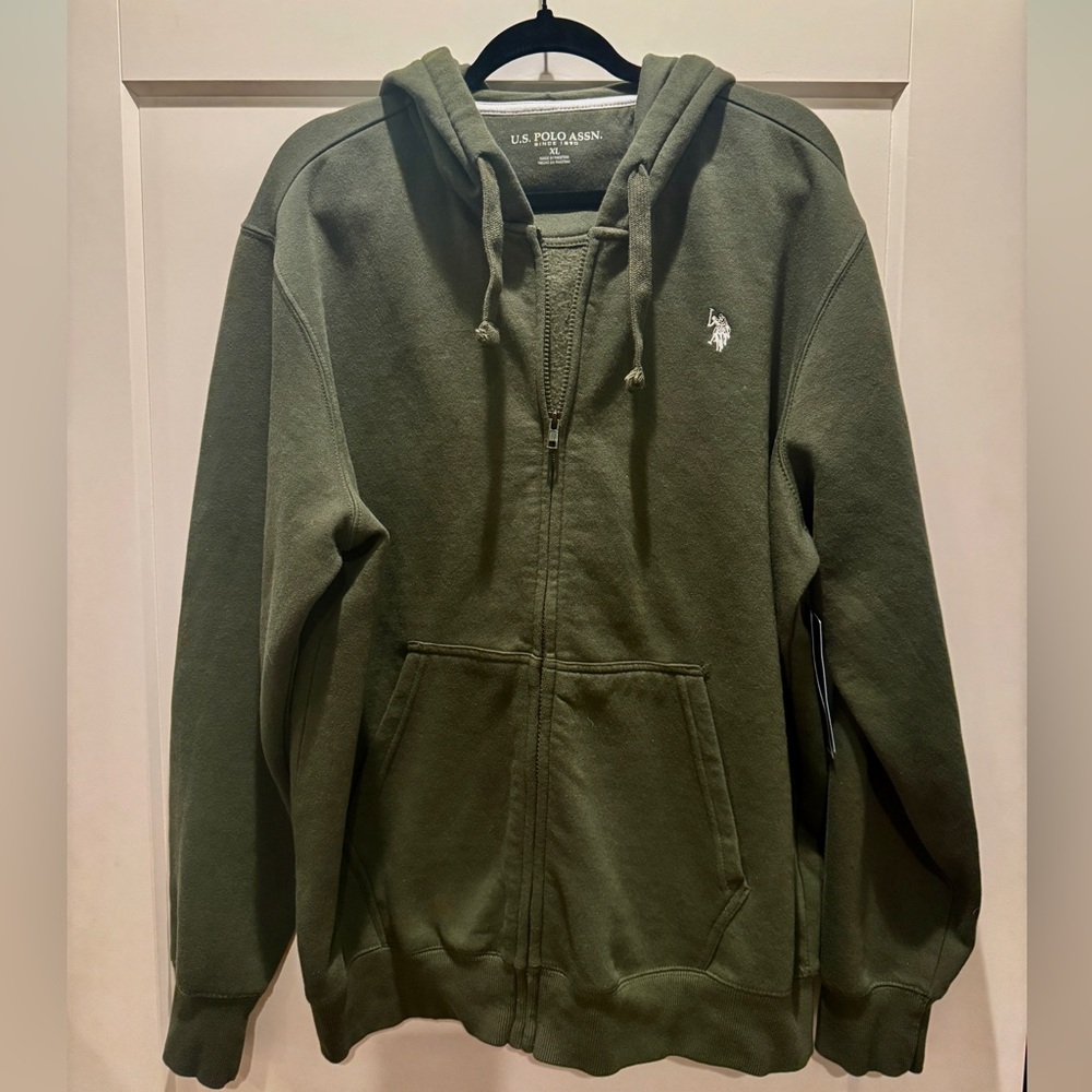 U.S. Polo Assn. Olive Full Zip Hoodie